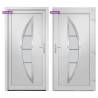 Front Door White 108x208 cm PVC - Secure & Elegant Design