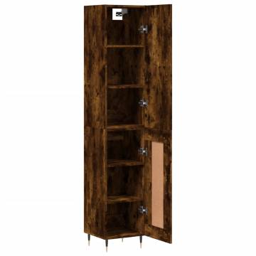 Stylish Highboard in Smoked Oak | 34.5x34x180 cm