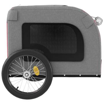 Durable Pet Bike Trailer - Red & Grey Oxford Fabric & Iron