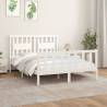 Bed Frame with Headboard White Solid Wood Pine 120x200 cm Colour white Size 120 x 200 cm 