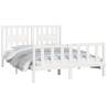 White Solid Wood Pine Bed Frame with Headboard - 120x200 cm