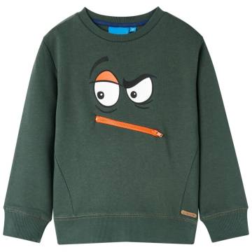 Kids' Dark Green Sweatshirt Size 104 - Fun & Comfy Apparel