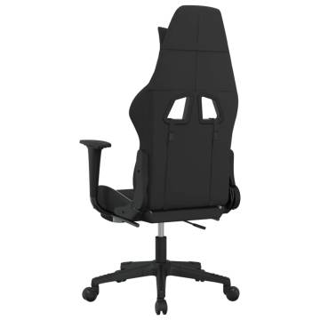 Gaming Chair with Footrest - Black & White Fabric | HiPo Market