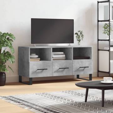 Stylish Concrete Grey TV Cabinet - 102x36x50 cm