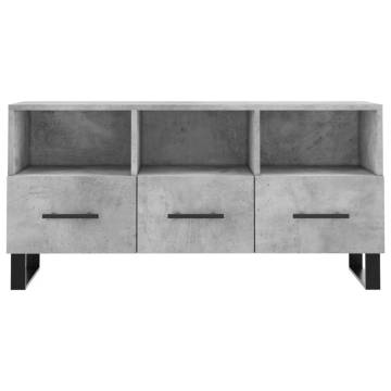 Stylish Concrete Grey TV Cabinet - 102x36x50 cm