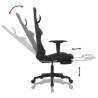 Gaming Chair with Footrest - Black & White Fabric | HiPo Market