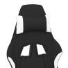 Gaming Chair with Footrest - Black & White Fabric | HiPo Market