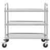 3-Tier Kitchen Trolley - Stainless Steel Serving Cart