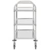 3-Tier Kitchen Trolley - Stainless Steel Serving Cart