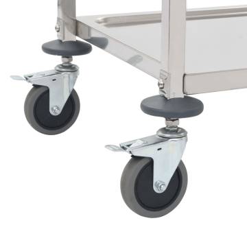 3-Tier Kitchen Trolley - Stainless Steel Serving Cart