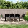 9 Piece Garden Dining Set Poly Rattan and Steel Size 200 cm table length Cushion included no Number of 8 