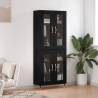 Highboard Black 69.5x34x180 cm Engineered Wood Colour black Quantity in Package 1 Model 2 glass doors 