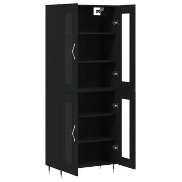 Stylish Highboard Black 69.5x34x180 cm – Durable & Elegant