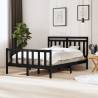 Bed Frame Black Solid Wood 140x190 cm Colour black Size 140 x 190 cm 