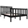 Black Solid Wood Bed Frame 140x190 cm - Durable & Stylish