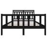 Black Solid Wood Bed Frame 140x190 cm - Durable & Stylish