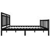 Black Solid Wood Bed Frame 140x190 cm - Durable & Stylish