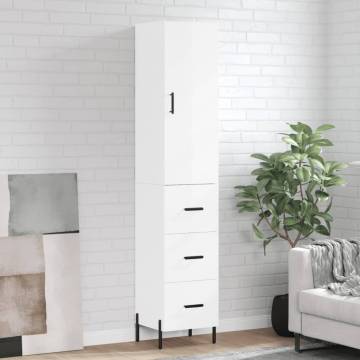 Stylish Highboard High Gloss White - Durable & Elegant Storage