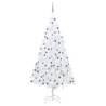 Artificial Pre-lit Christmas Tree with Ball Set White 240 cm Colour white and grey Size 240 x 125 cm Quantity in Package 1 Number of Branch Tips 