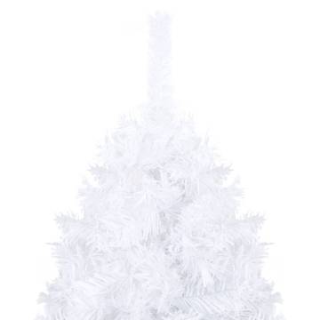 Stunning 240 cm Pre-lit White Christmas Tree with Ball Set