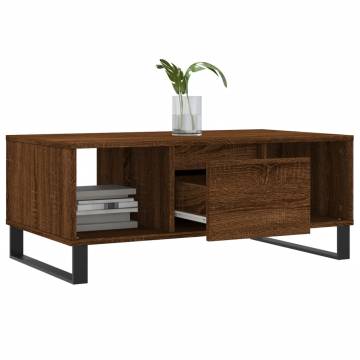 Elegant Brown Oak Coffee Table 90x50 cm - Hipomarket