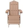 Garden Adirondack Chair with Footstool - Durable HDPE Brown