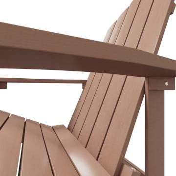 Garden Adirondack Chair with Footstool - Durable HDPE Brown