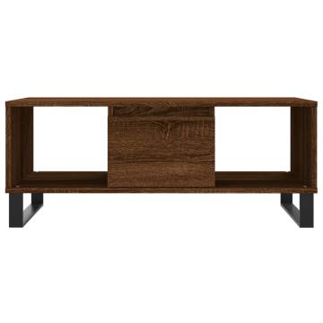 Elegant Brown Oak Coffee Table 90x50 cm - Hipomarket