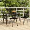 5 Piece Garden Dining Set Black Poly Rattan Colour black Size 160 cm table length Number of 4 