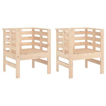 Garden Chairs 2 pcs - Solid Wood Pine | Hipomarket UK