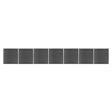 Durable WPC Fence Panel Set 1218x186 cm Black | Hipomarket