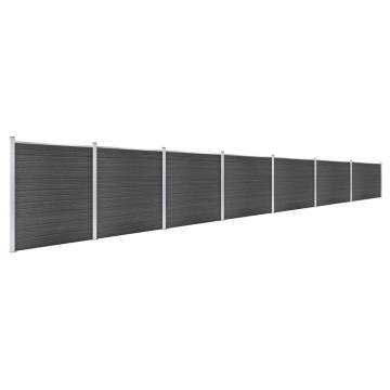 Durable WPC Fence Panel Set 1218x186 cm Black | Hipomarket