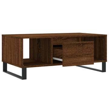 Elegant Brown Oak Coffee Table 90x50 cm - Hipomarket