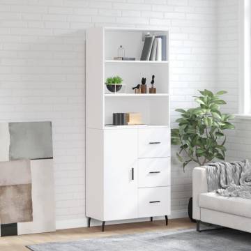 Stylish Highboard White 69.5x34x180 cm | Hipomarket