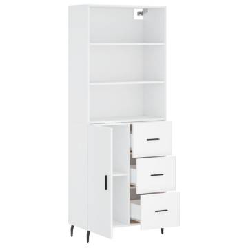 Stylish Highboard White 69.5x34x180 cm | Hipomarket