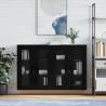 Wall Mounted Cabinets 2 pcs Black Engineered Wood Colour black Quantity in Package 2 Model groove black 