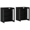 Elegant Black Wall Mounted Cabinets - 2 pcs | HipoMarket UK