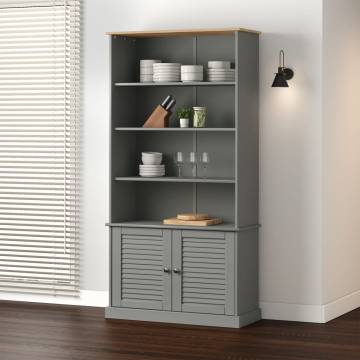 Bookcase VIGO Grey 85x35x170 cm - Solid Pine Wood Storage