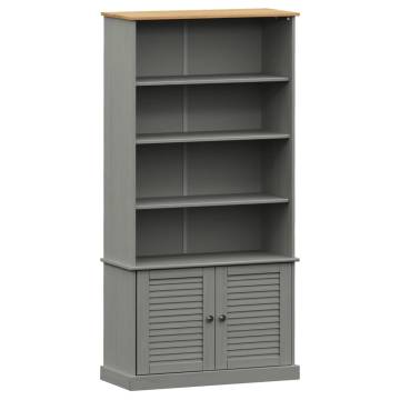 Bookcase VIGO Grey 85x35x170 cm - Solid Pine Wood Storage