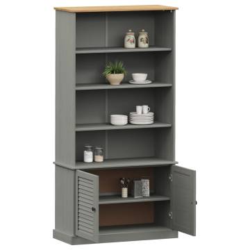 Bookcase VIGO Grey 85x35x170 cm - Solid Pine Wood Storage