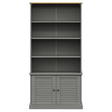 Bookcase VIGO Grey 85x35x170 cm - Solid Pine Wood Storage