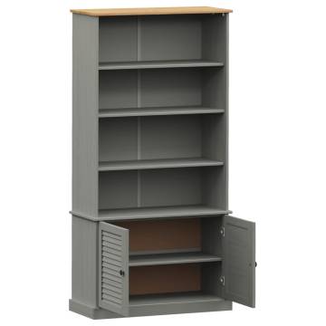 Bookcase VIGO Grey 85x35x170 cm - Solid Pine Wood Storage