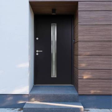 Elegant Anthracite Aluminium Front Door - 100x200 cm