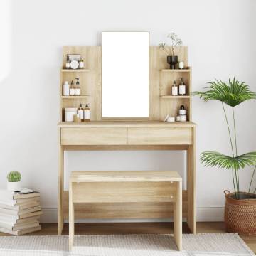 Dressing Table with Mirror - Sonoma Oak | Hipo Market UK