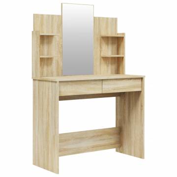 Dressing Table with Mirror - Sonoma Oak | Hipo Market UK