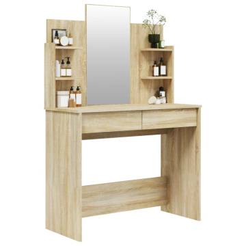 Dressing Table with Mirror - Sonoma Oak | Hipo Market UK