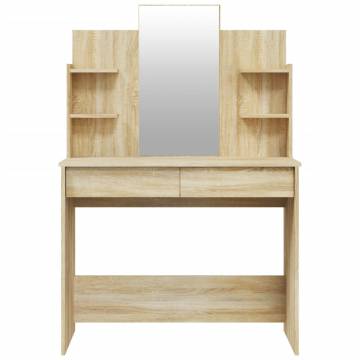 Dressing Table with Mirror - Sonoma Oak | Hipo Market UK