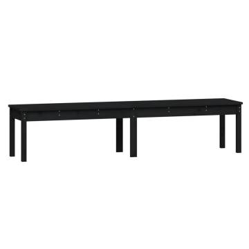 2-Seater Garden Bench Black | Solid Pine Wood | Hipomarket