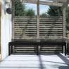 2-Seater Garden Bench Black | Solid Pine Wood | Hipomarket