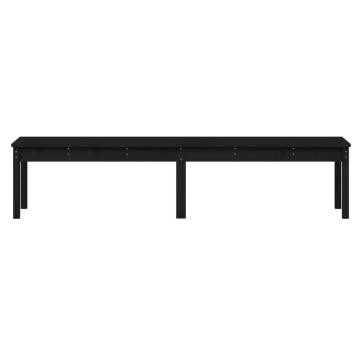 2-Seater Garden Bench Black | Solid Pine Wood | Hipomarket